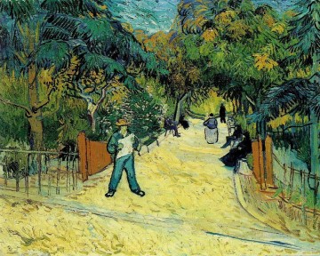  entra Pintura al %C3%B3leo - Entrada al Jardín Público de Arles Vincent van Gogh